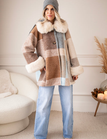 Plaid Pelt Brown/Beige - Jas