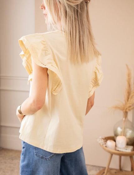 T-Shirt - Beau Ruches Butter Yellow