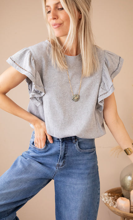 T-Shirt - Beau Ruches - Grau