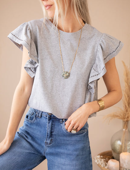 T-Shirt - Beau Ruches - Grau