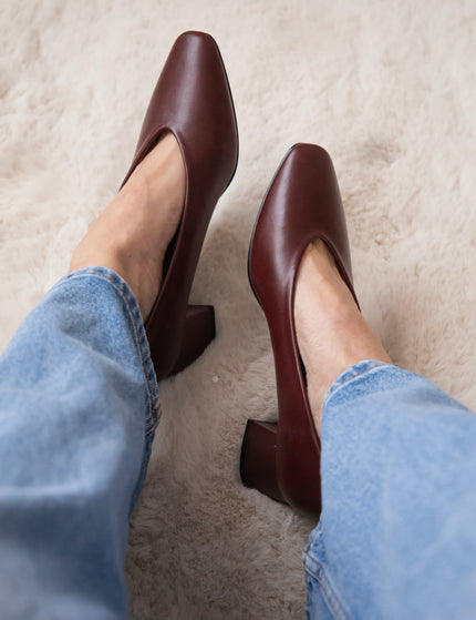 Bonny Leather Burgundy - Heels