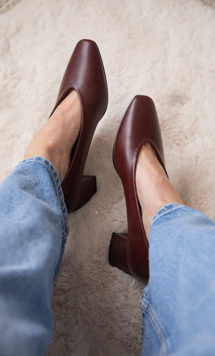 Bonny Leather Burgundy - Heels