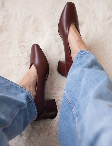 Bonny Leather Burgundy - Heels