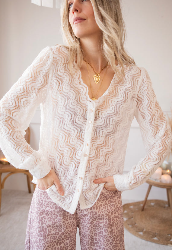 Fine Twist White - Blouse