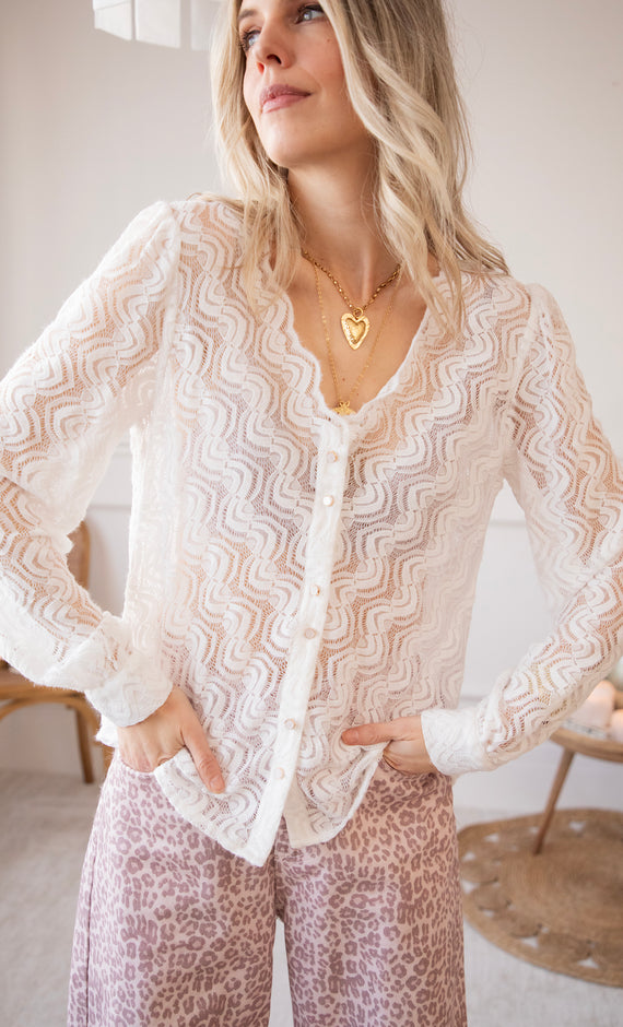 Fine Twist White - Blouse
