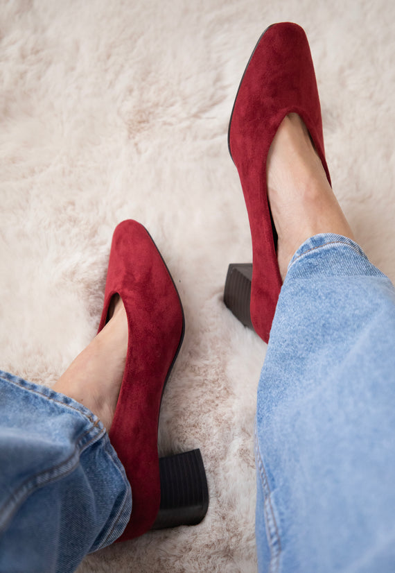 Bonny Suede Bordeaux - Heels