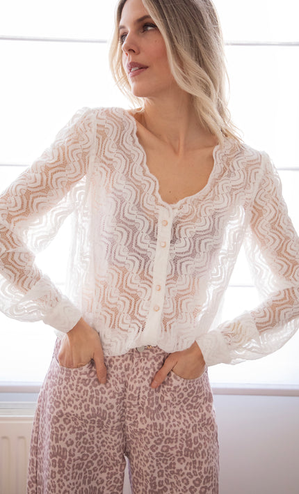 Fine Twist White - Blouse