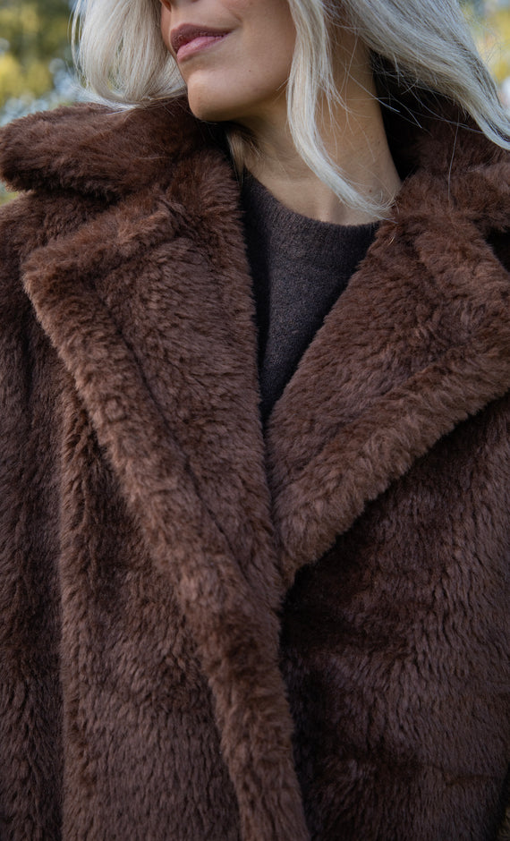 Fauve Vegan Fur Brown - Jas
