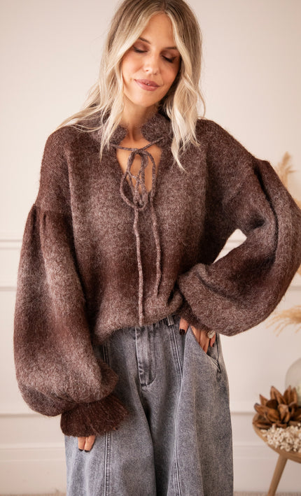 Pullover - Afterglow Fade - Braun