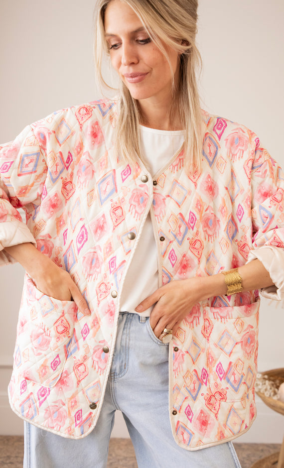 Botanical Quilt Pink/Blue - Jacket