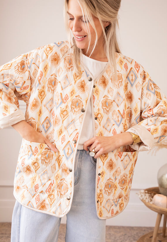 Botanical Quilt Blue/Butter Yellow - Jacket