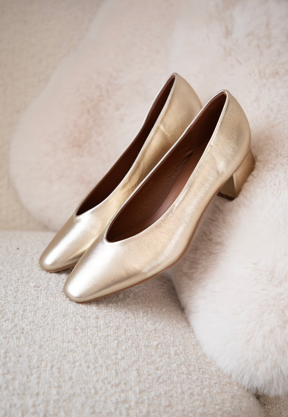 Bonny Leather Gold - Heels