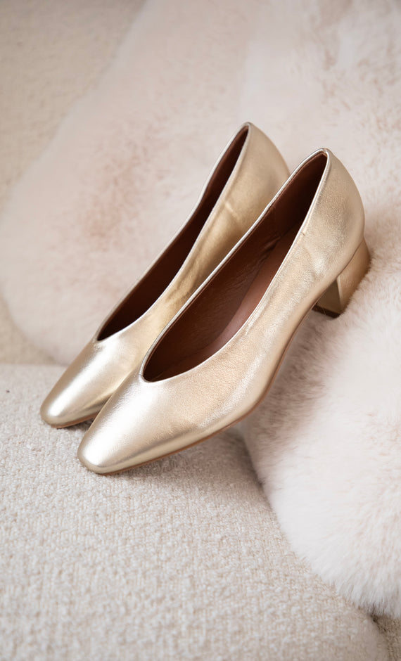Heels - Bonny Leather - Gold