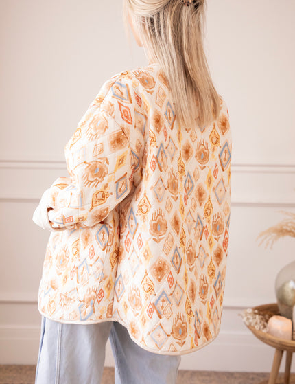Jacke - Botanical Quilt - Blau/Buttergelb