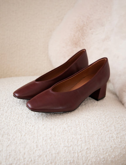 Bonny Leather Burgundy - Heels