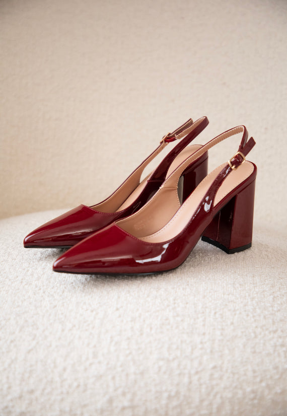 Delphine Lacquer Bordeaux - Heels