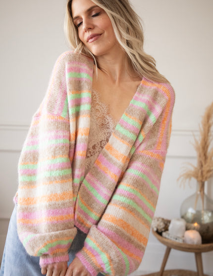 Stripes So Sweet Orange/Pink - Cardigan