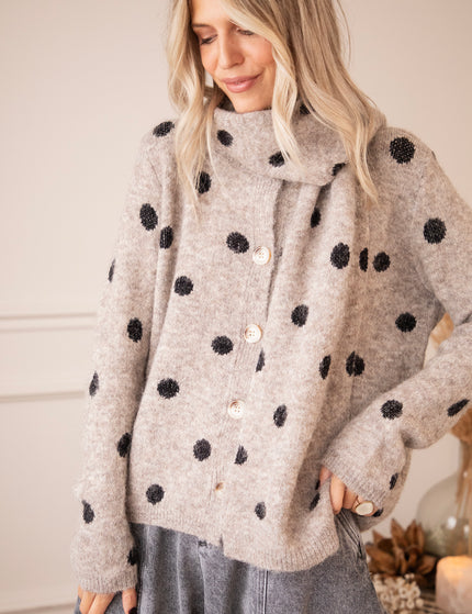 Weste - Pepper Dot - Taupe/Schwarz