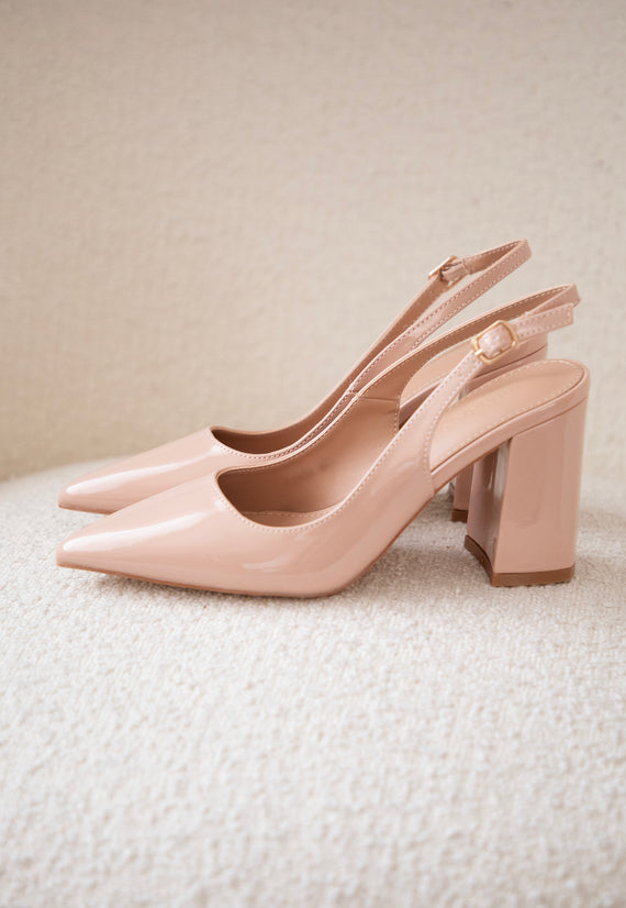 Delphine Lacquer Beige - Heels