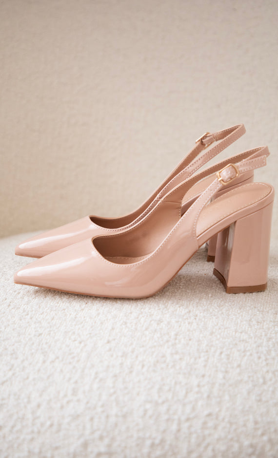Delphine Lacquer Beige - Heels