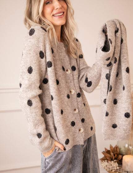 Weste - Pepper Dot - Taupe/Schwarz