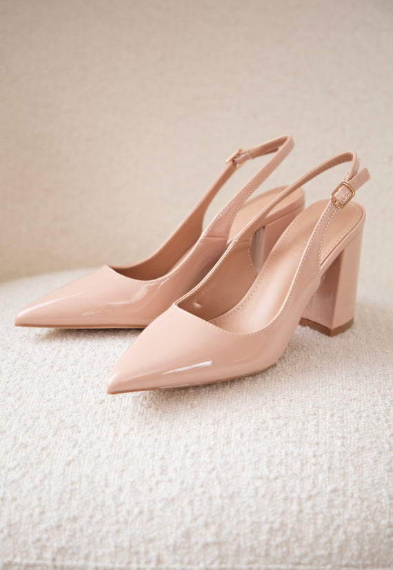 Delphine Lacquer Beige - Heels