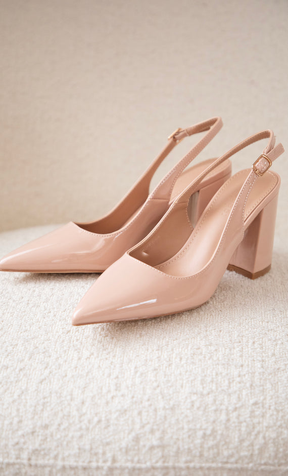Delphine Lacquer Beige - Heels