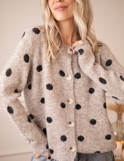 Weste - Pepper Dot - Taupe/Schwarz