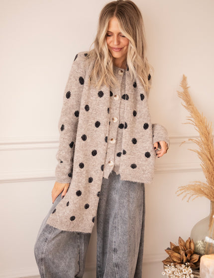 Weste - Pepper Dot - Taupe/Schwarz
