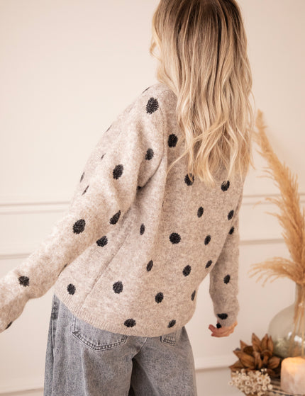 Weste - Pepper Dot - Taupe/Schwarz
