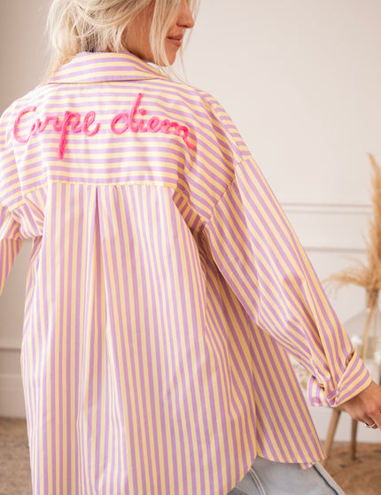 Carpe Diem Stripes Butter Yellow/Lila - Blouse