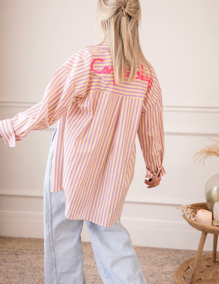 Carpe Diem Stripes Butter Yellow/Lila - Blouse