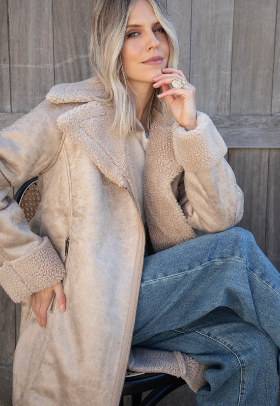 Mantel - Suede & Teddy Medley - Beige