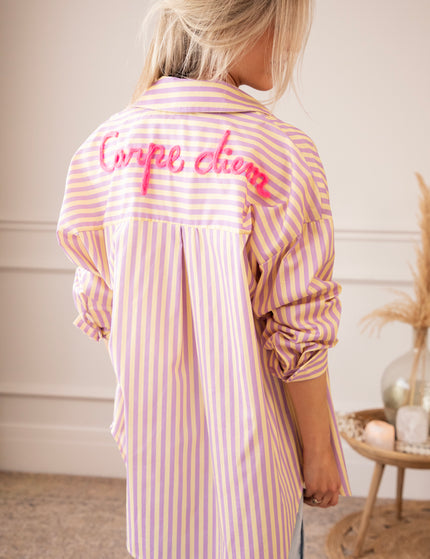 Carpe Diem Stripes Butter Yellow/Lila - Blouse