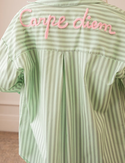 Carpe Diem Stripes Mint/Dark green - Blouse