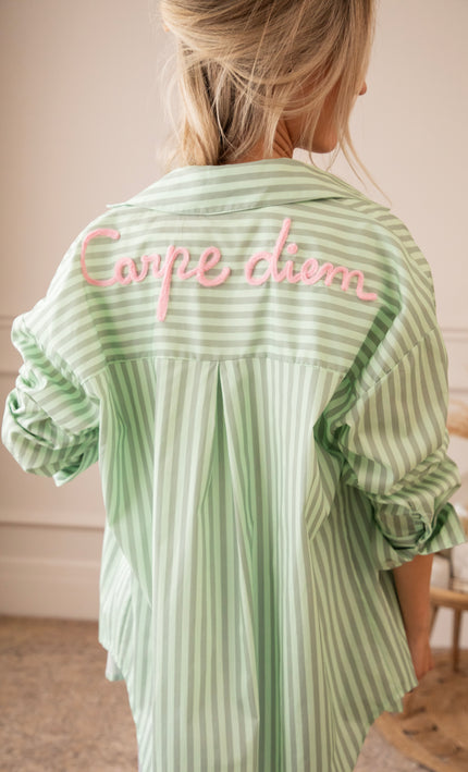 Carpe Diem Stripes Mint/Dark green - Blouse