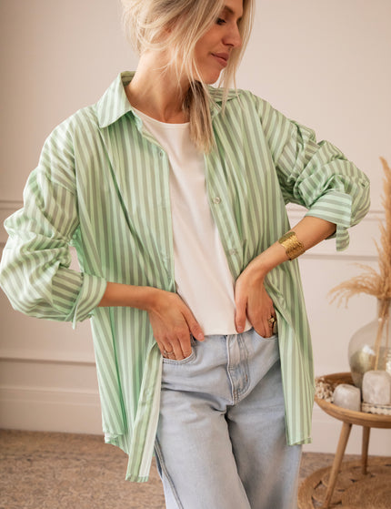Carpe Diem Stripes Mint/Dark green - Blouse