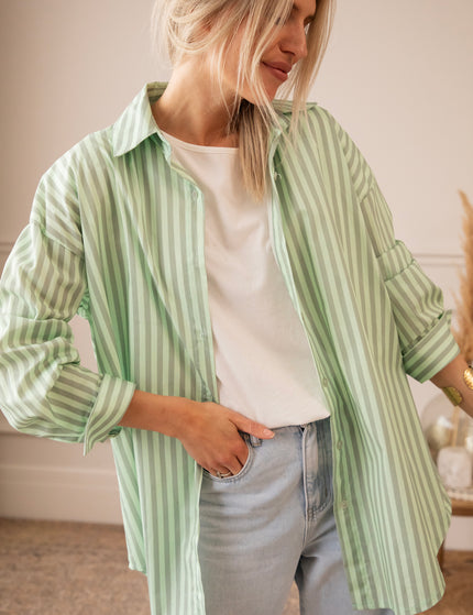 Carpe Diem Stripes Mint/Dark green - Blouse
