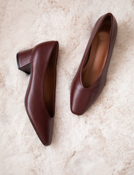 Bonny Leather Burgundy - Heels