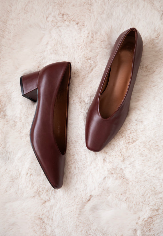 Bonny Leather Burgundy - Heels