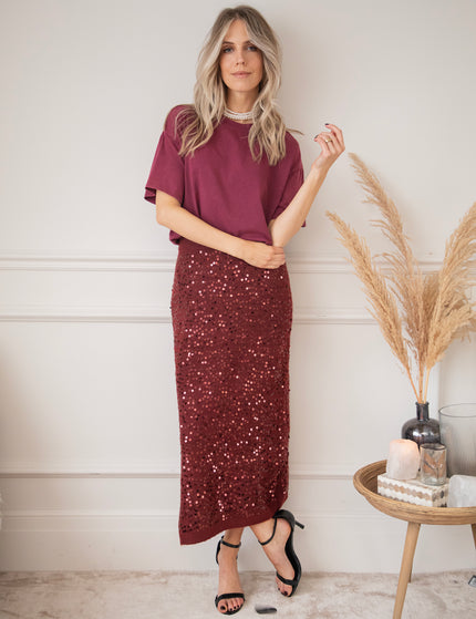 Soft Shimmer Burgundy  - Skirt