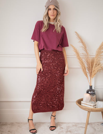 Soft Shimmer Burgundy  - Skirt