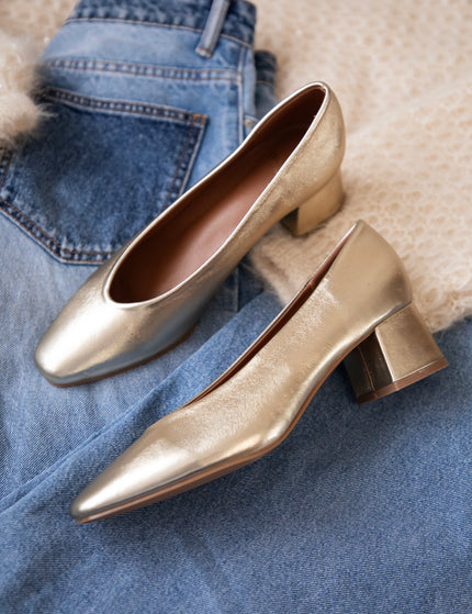 Heels - Bonny Leather - Gold