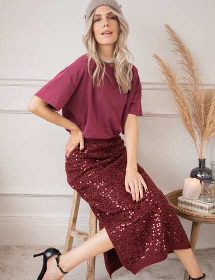 Soft Shimmer Burgundy  - Skirt