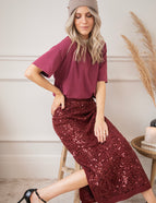 Soft Shimmer Burgundy  - Skirt