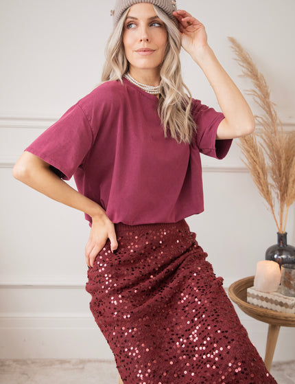 Soft Shimmer Burgundy  - Skirt