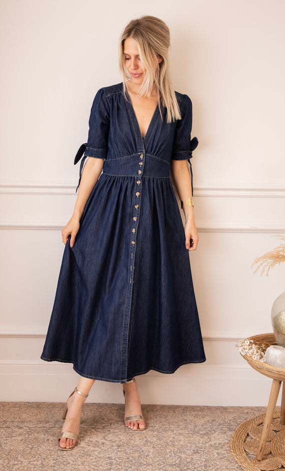 Jeanne Dark Blue - Maxi Jurk
