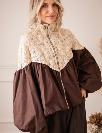 Jacke - Upper Lace - Braun/Beige