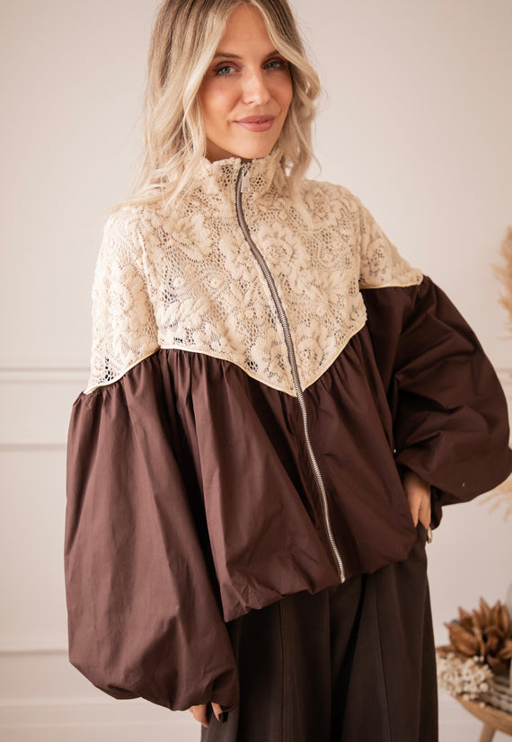 Jacke - Upper Lace - Braun/Beige