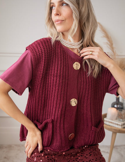 Anita Knit Burgundy - Cardigan